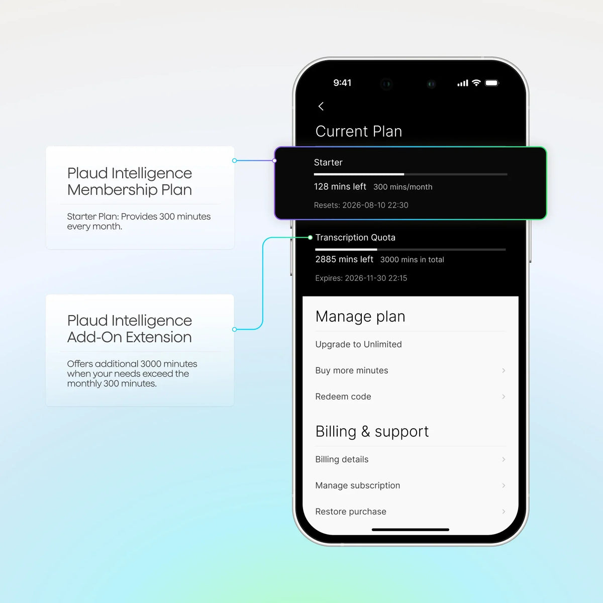 Plaud Intelligence Add-On Extension (3.000 mins)