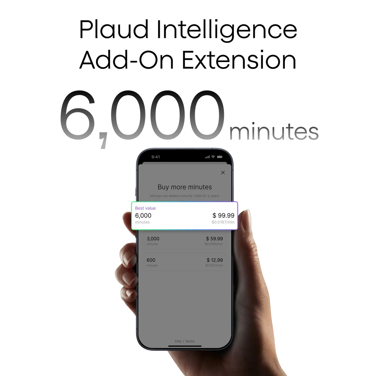 Plaud Intelligence Add-On Extension (6.000 mins)