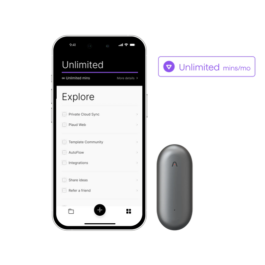Plaud NotePin & AI Annual Unlimited Plan