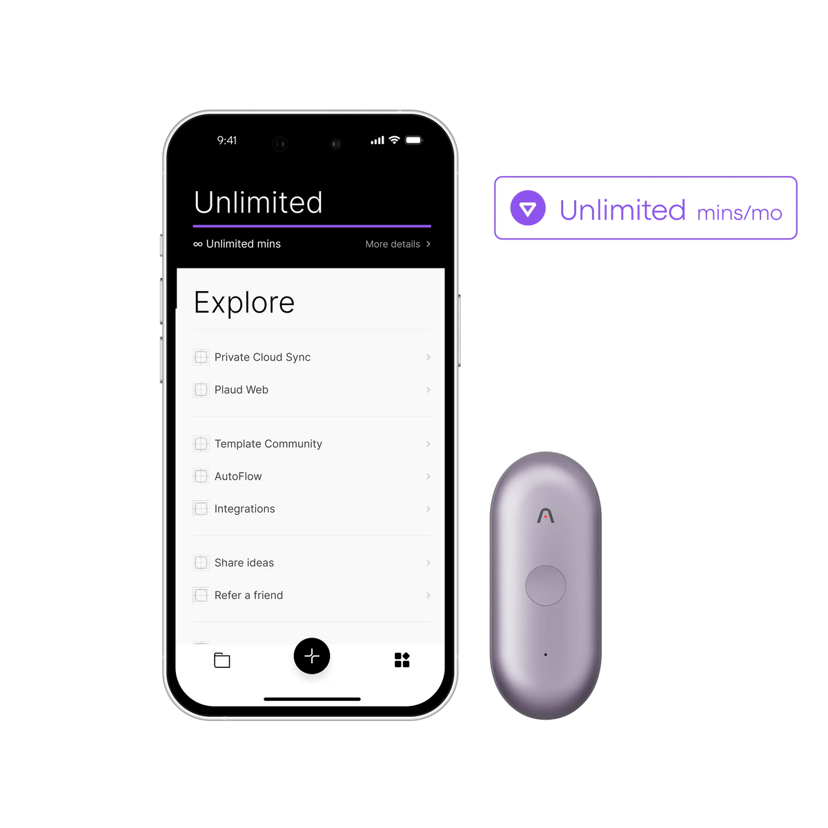 Plaud NotePin S & AI Annual Unlimited Plan