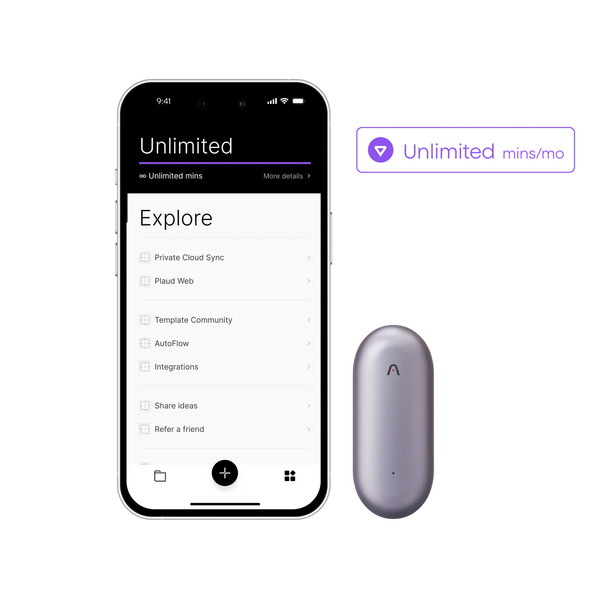 Plaud NotePin & AI Annual Unlimited Plan