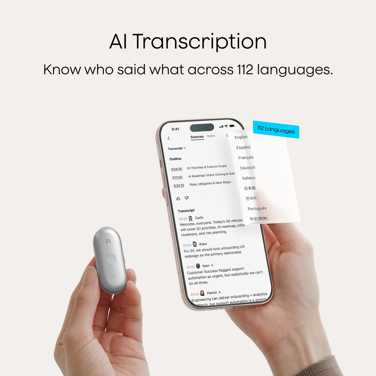Plaud NotePin S | Wearable AI Note Taker