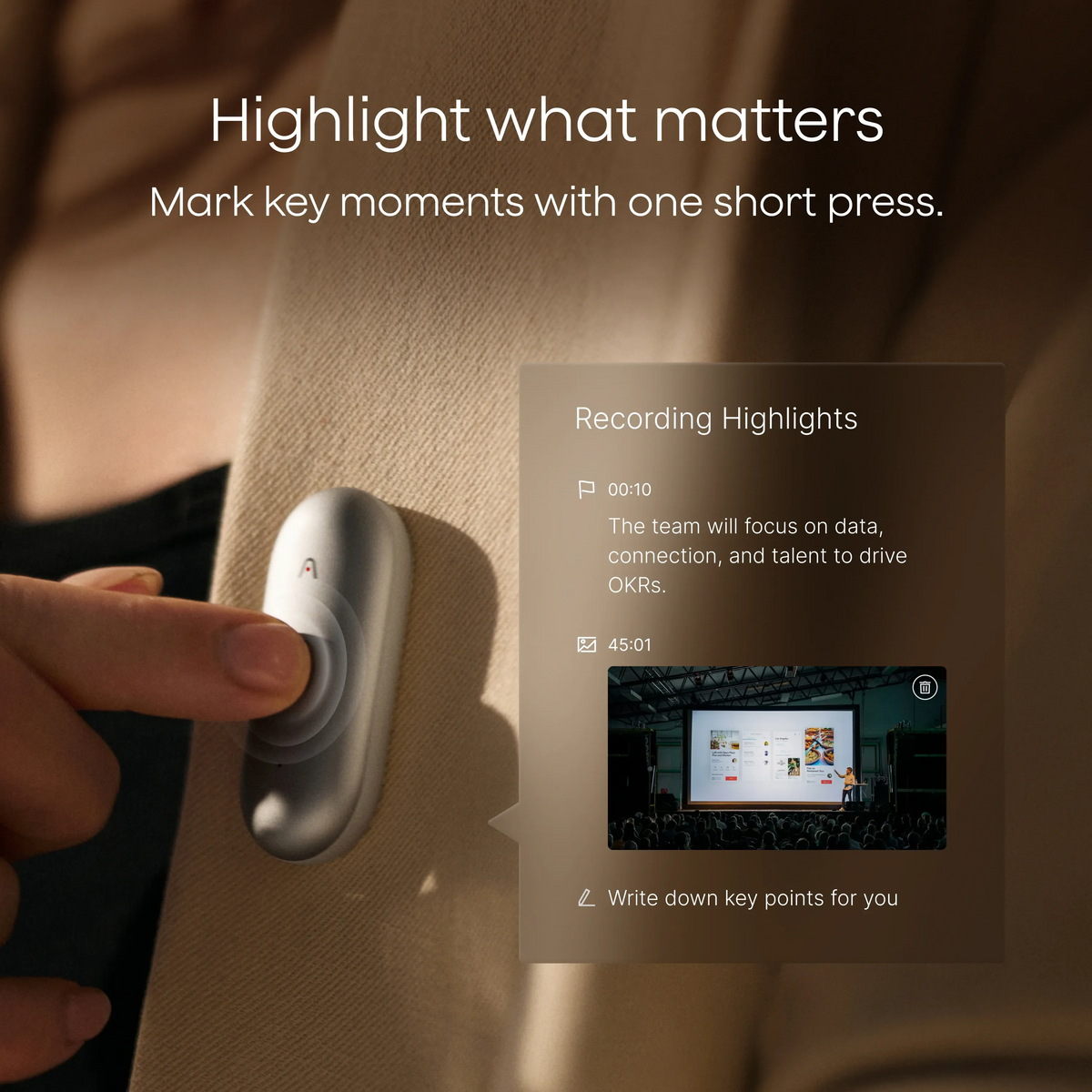 Plaud NotePin S | Wearable AI Note Taker
