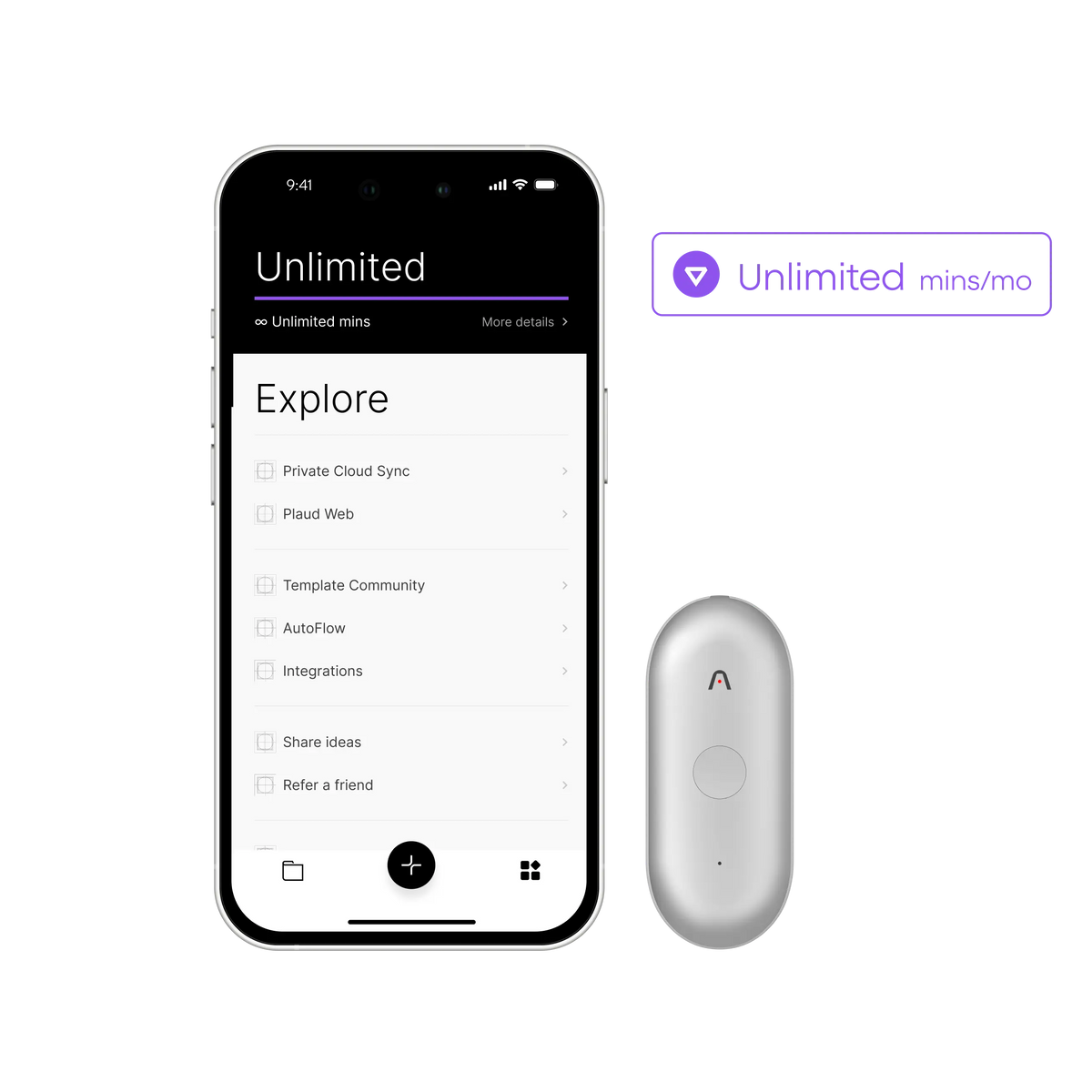 Plaud NotePin S & AI Annual Unlimited Plan