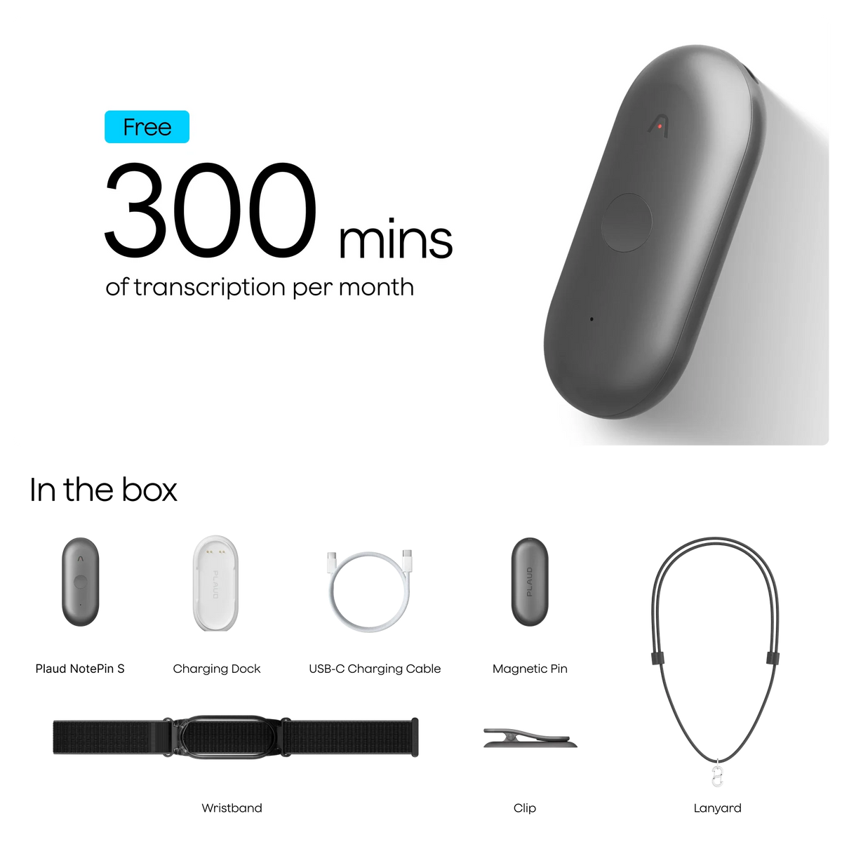 Plaud NotePin S | Wearable AI Note Taker